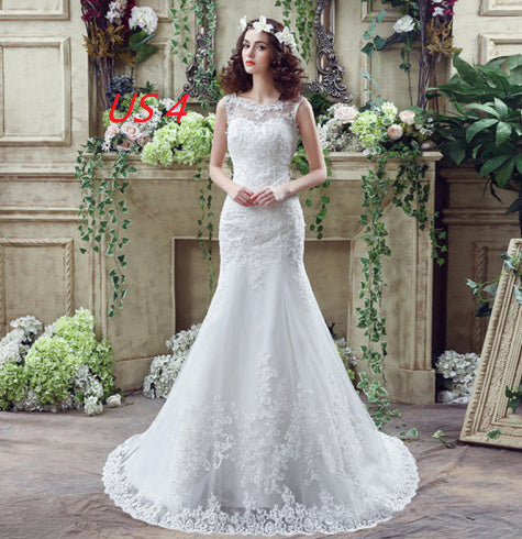 Sexy Lace Mermaid Trailing Wedding Dress for Brides