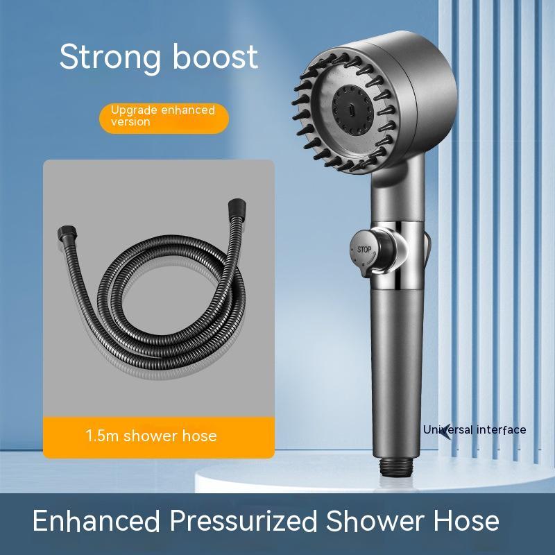 3-Gear Adjustable High-Pressure Shower Head – Household Bath Nozzle with Hose
