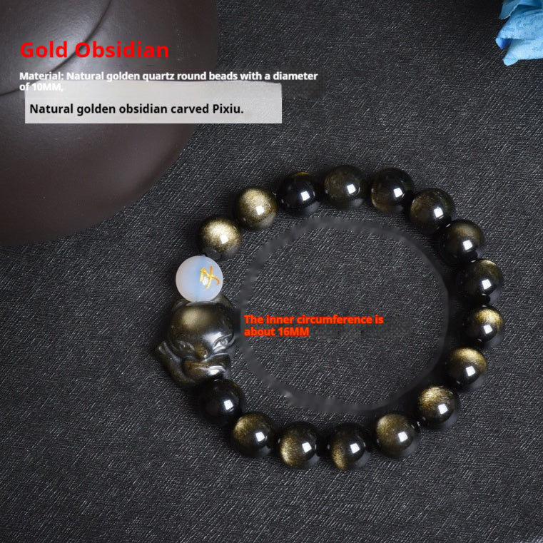 Natural Obsidian Bracelet Zodiac Guardian