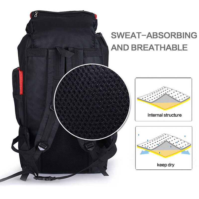 Unisex Nylon Waterproof Hiking Backpack Rucksack 80L