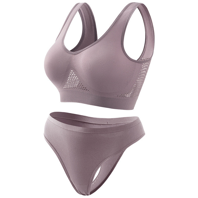 Women’s Seamless Push-Up Sports Bra and Briefs 2-Piece Set