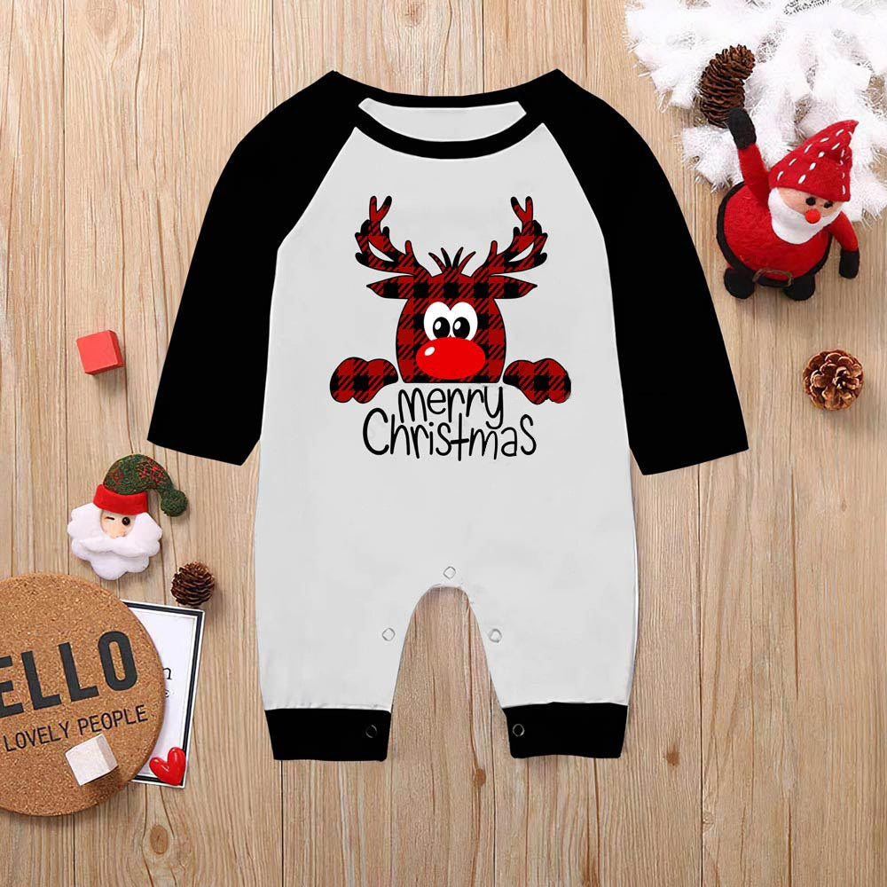 Christmas Deer Print Parent-Child Homewear Suit – Festive Family Pajama Set