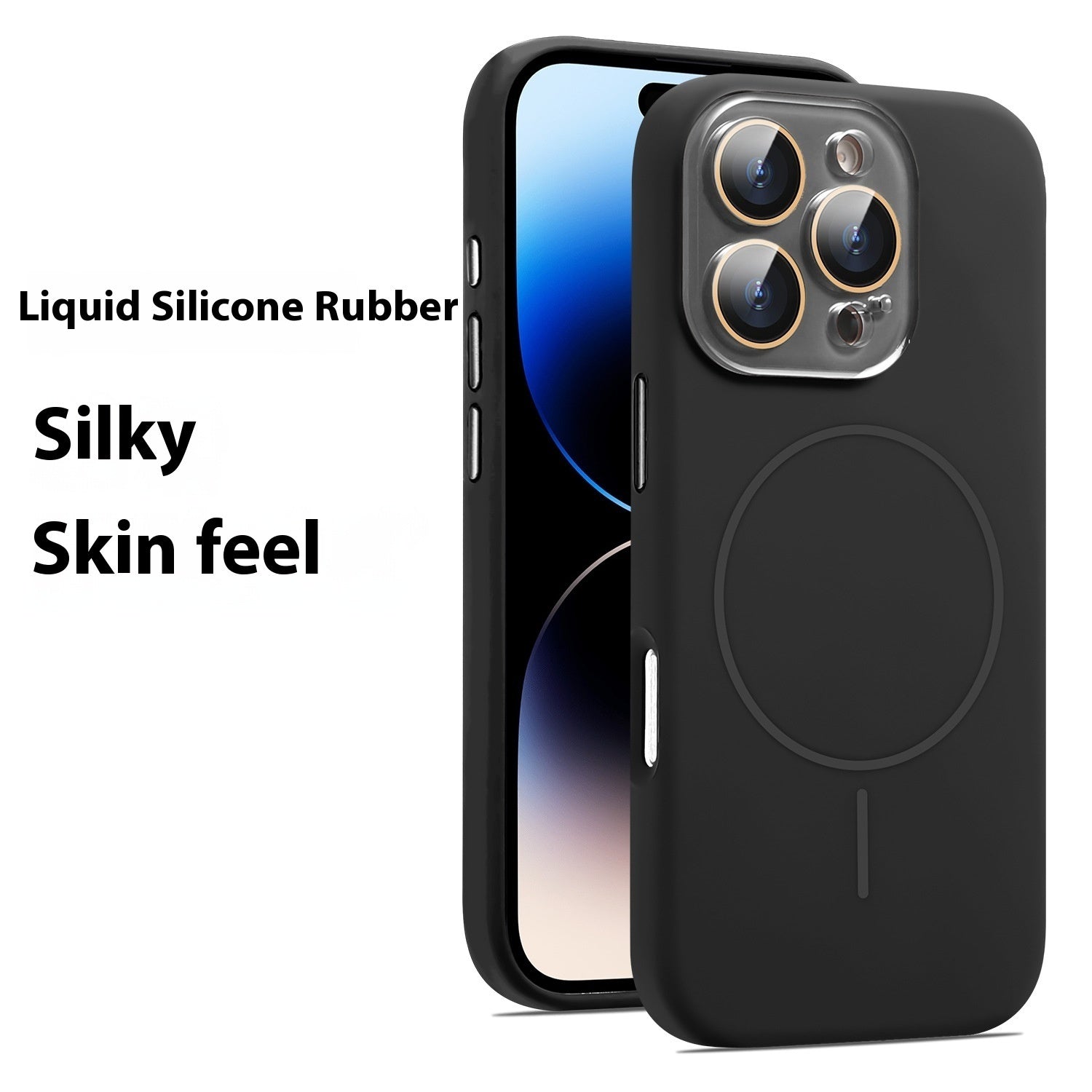 Liquid Silicone Magnetic Crystal Lens Phone Case Protective Cover