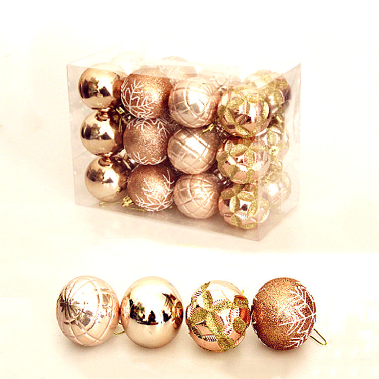 Festival Supplies Painted Ball 6cm, 24 Pcs Pendant Electroplating