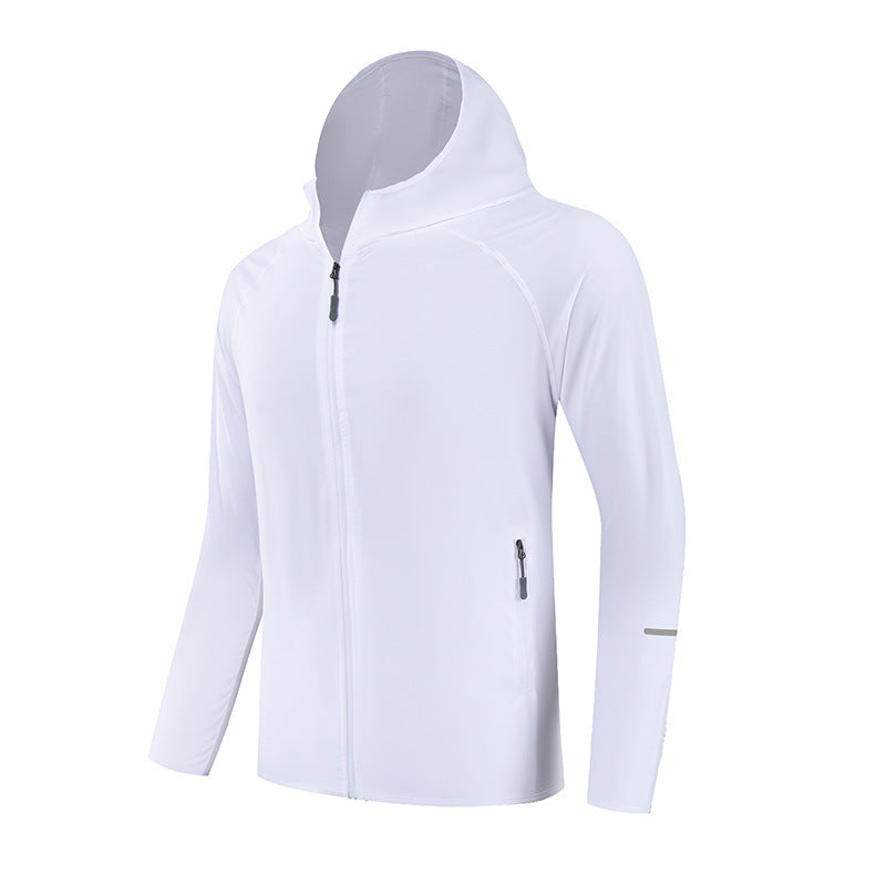 Summer Couple Running Jacket Sports Hooded Sun Protection Clothing Quick-drying