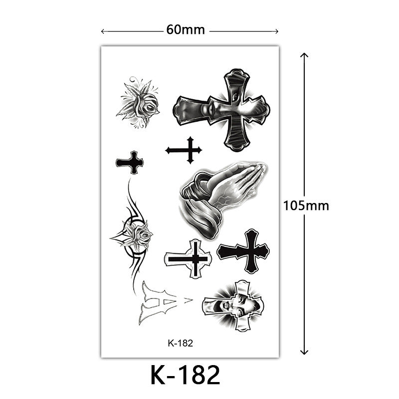 Tattoo Stickers – English Letters, Flowers, Butterfly Sketch Lines, Waterproof Temporary Tattoo