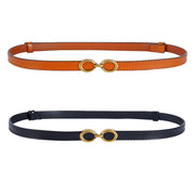 Women's Thin Double Buckle Waist Belt