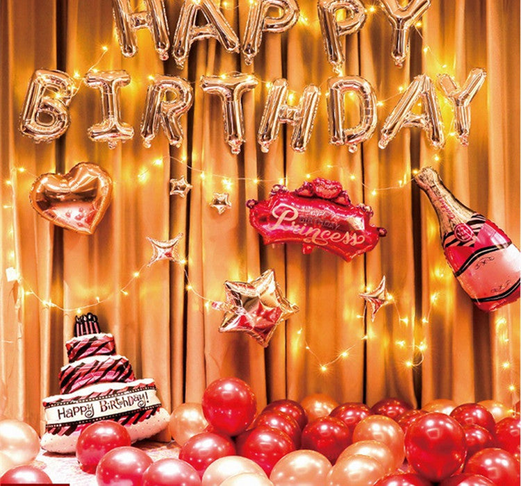 Scene Layout Aluminum Film Balloon Set Children's Birthday Theme Background Wall