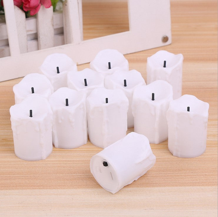 LED Tealight Candles Dripping Wax Effect Flameless Decorative Candle for Wedding and Christmas