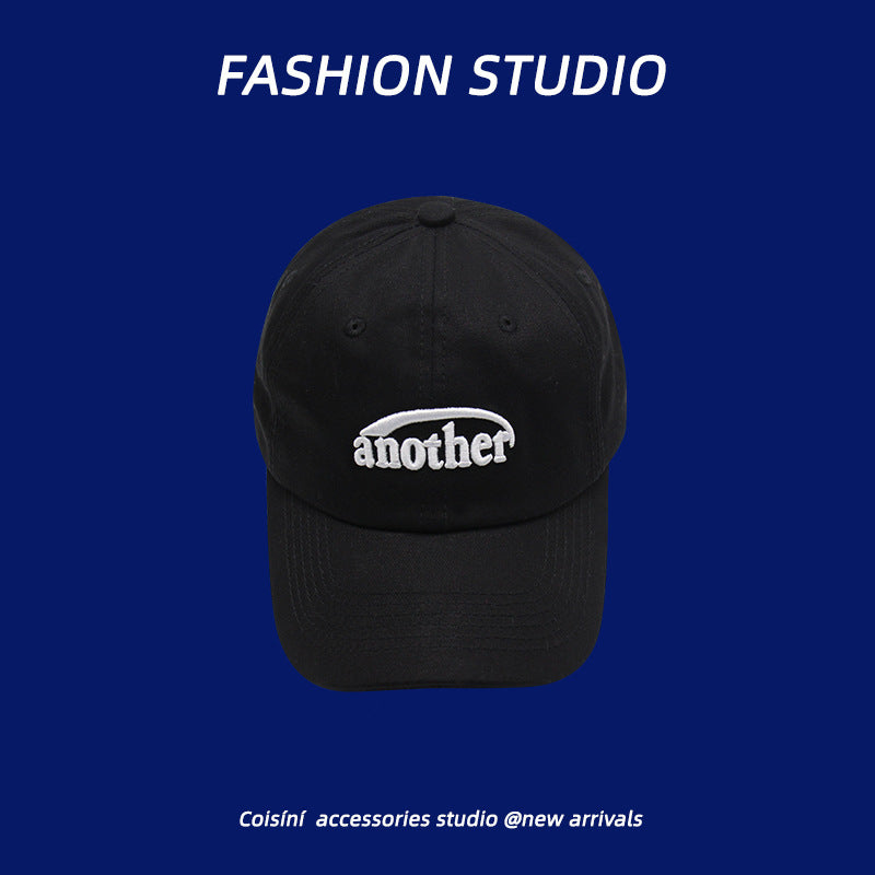 Washed Distressed Letters Embroidery Peaked Cap