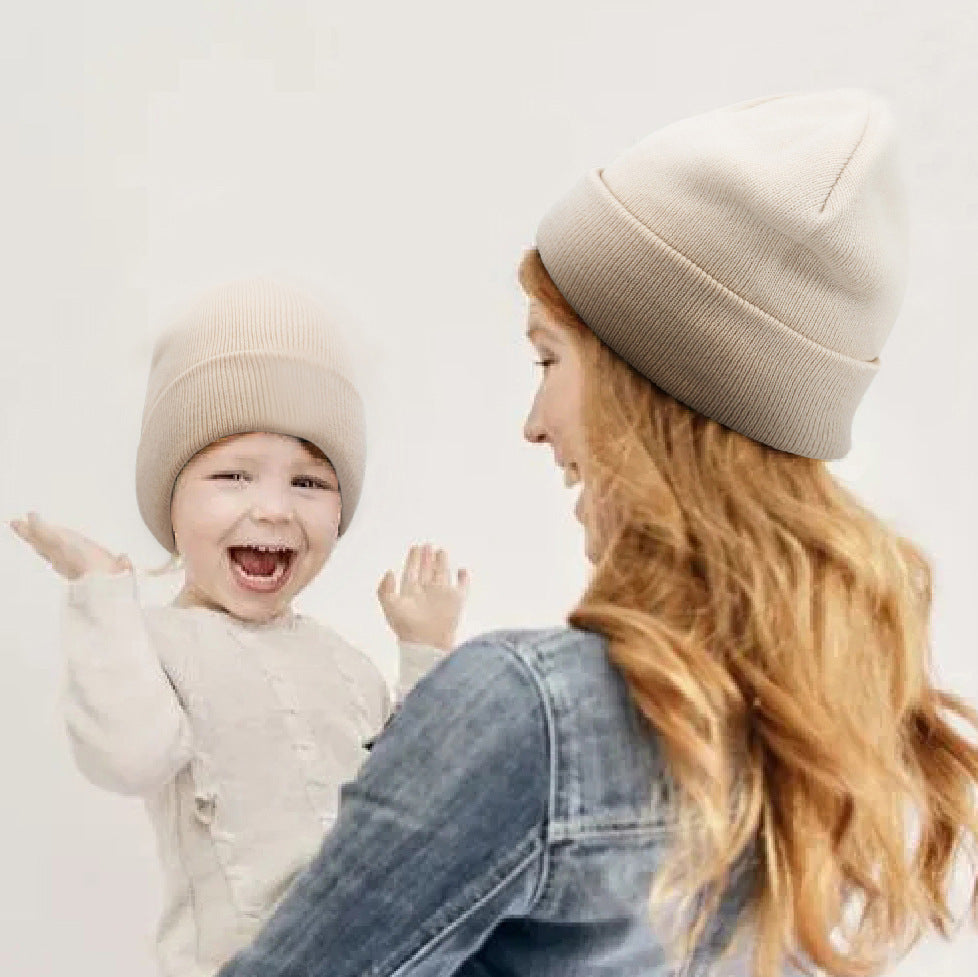 Breathable Warm Acrylic Dome Parent-Child Autumn Winter Knitted Hat