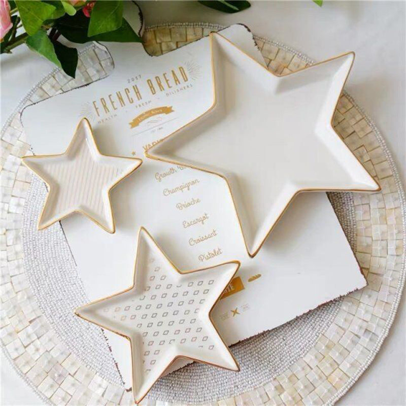 Home Pentagram-shaped Ceramic Key Storage Tray