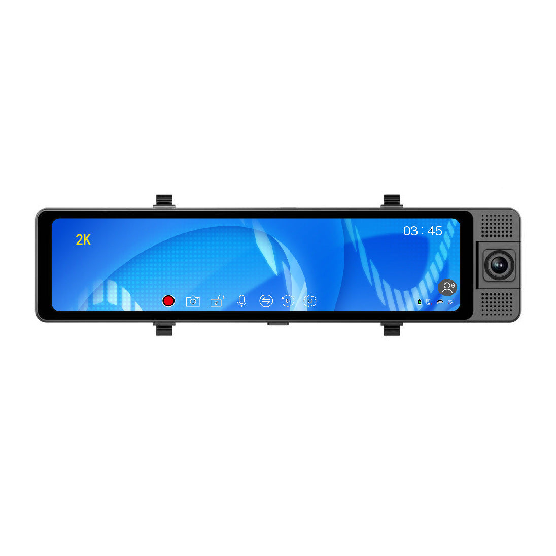 12-Inch 3-Lens Rearview Mirror Dash Cam – 2K HD, Voice Control, Night Vision