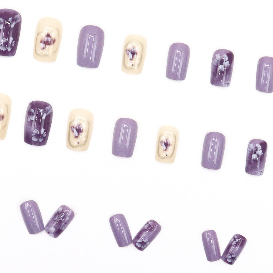 Simple Square Taro Purple Flowers Gentle