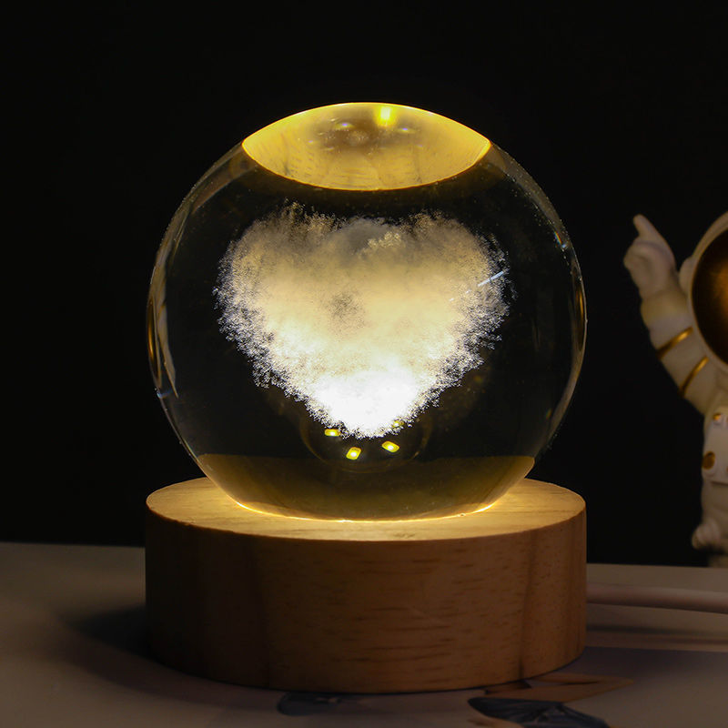 Luminous Starry Sky Moon and Planets Crystal Ball Night Lamp Projection Light