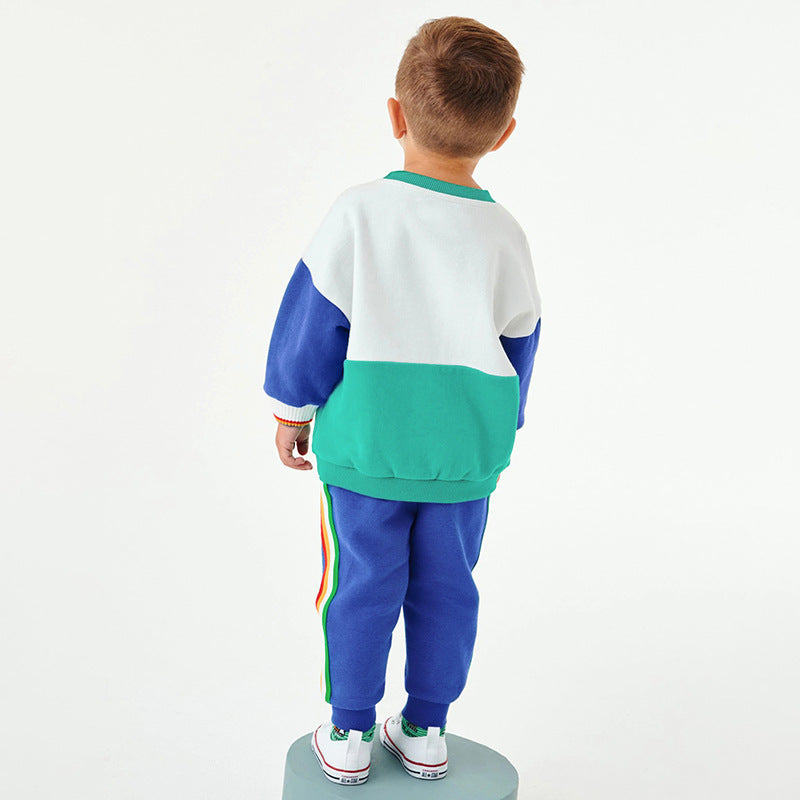 Children's Suit Printed Cotton Blouse And Pants