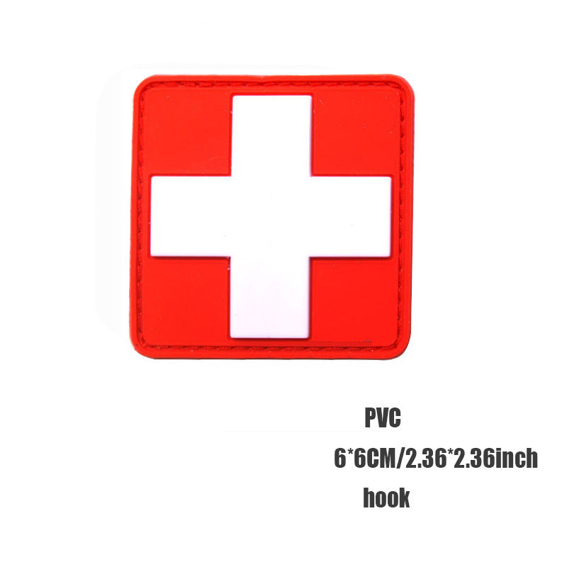 Cross Tactical Medical Badge Emergency Rescue Backpack Chapter Embroidery Velcro Label