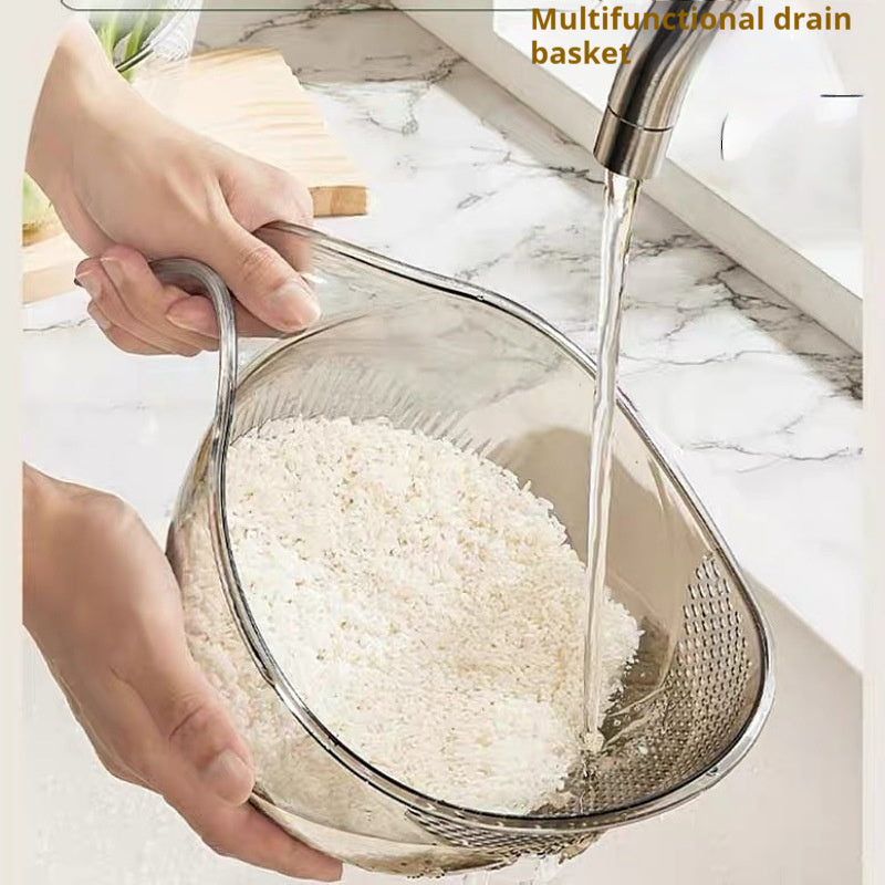 Multifunctional Drain Basket Blue Kitchen Vegetable & Fruit Basin