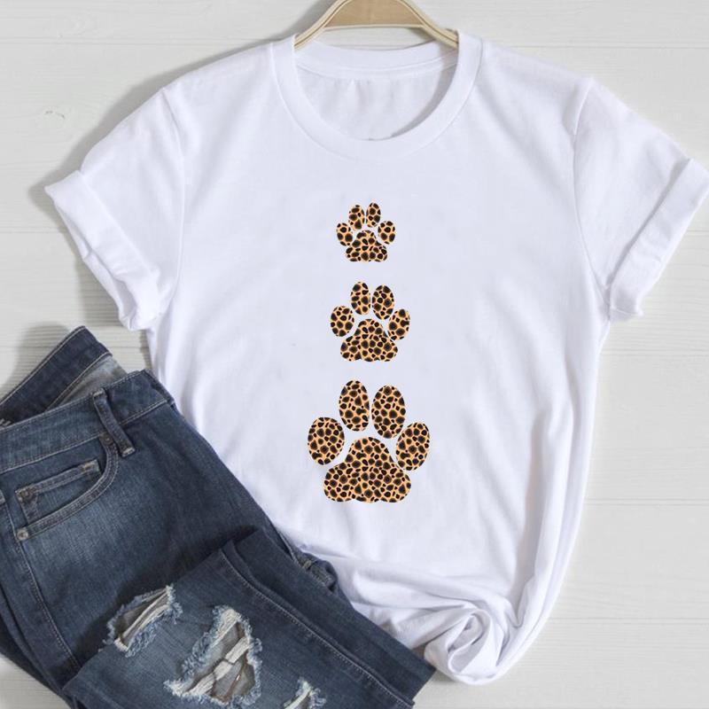 Cute Cat Print T-Shirt – Women's European & American Style Short Sleeve Top