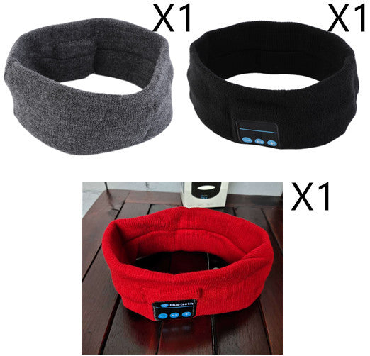 Bluetooth Headband Headphones – Sports Sweatband with Built-in Speakers & Mic