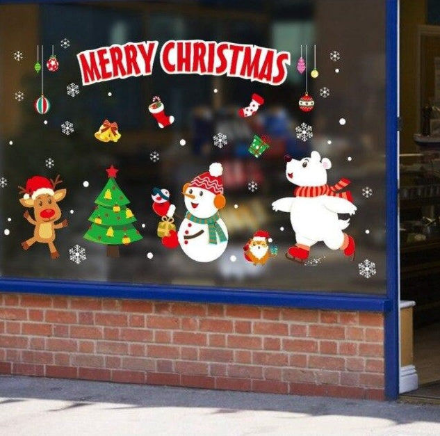 Christmas Store Window Decoration Stickers