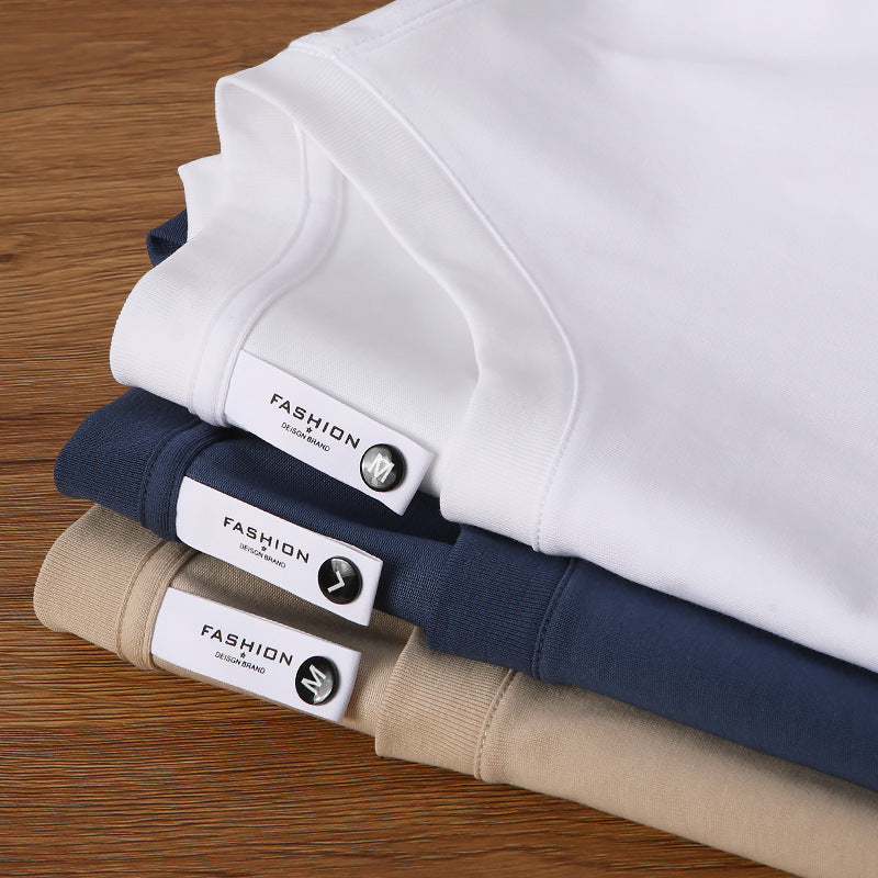 230g Heavy T-shirt Double Yarn Solona Round Neck Bottoming Shirt American Drop Shoulder
