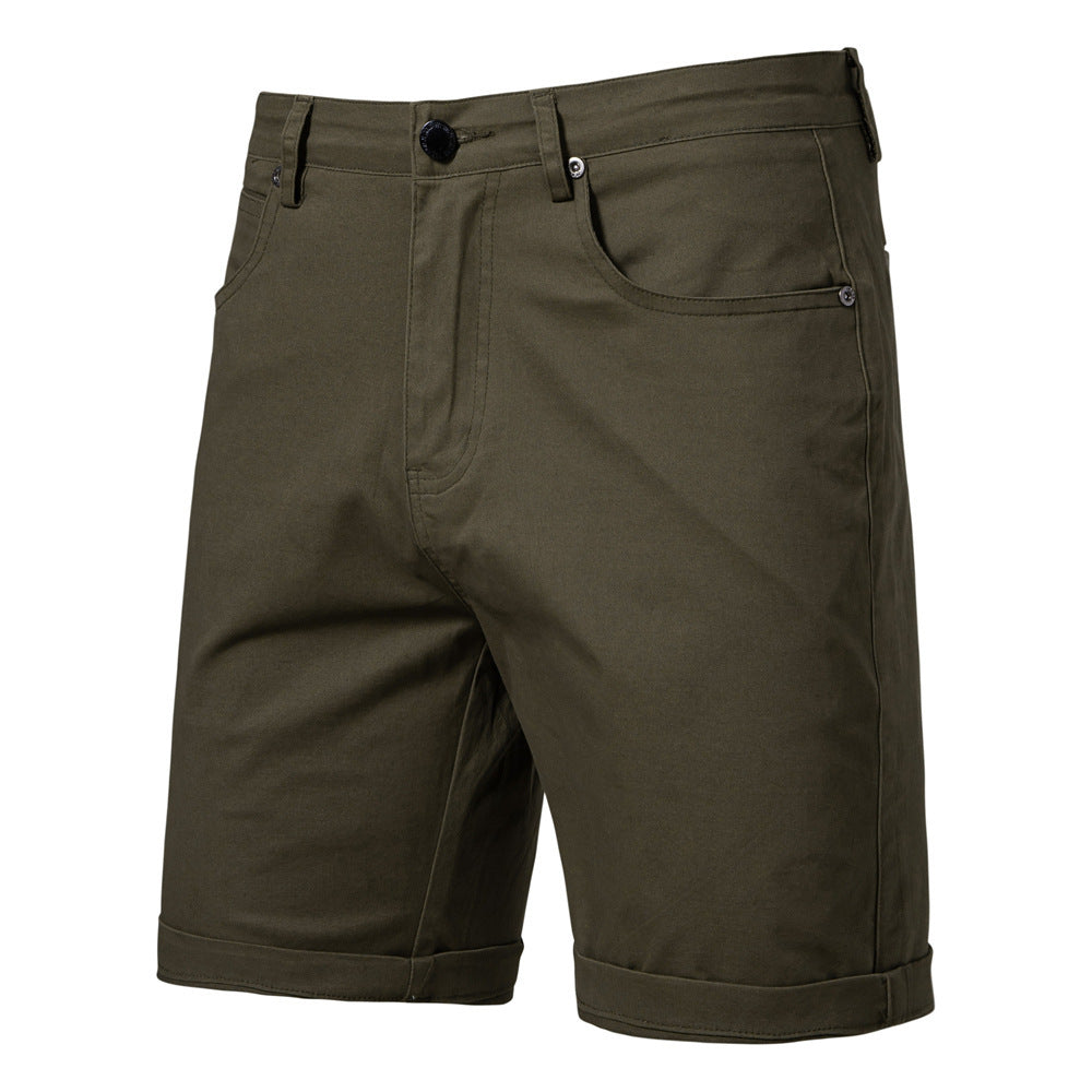 Straight Slim Cropped Pants Plus Size Solid Color Men's Clothing