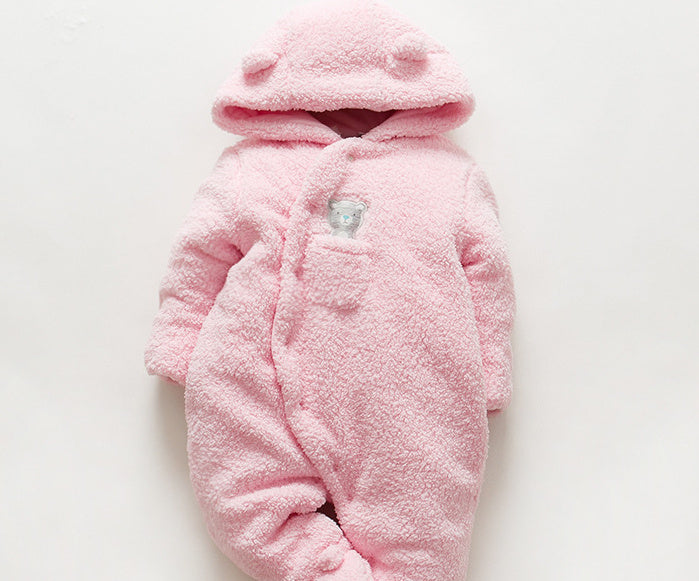 Baby Winter Cotton Padded Romper – Thickened Lamb Newborn Jumpsuit