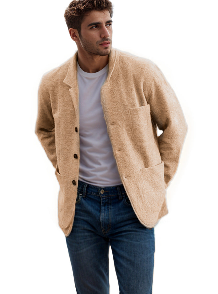 Unisex Slim Polyester Casual Jacket With Front Pockets
