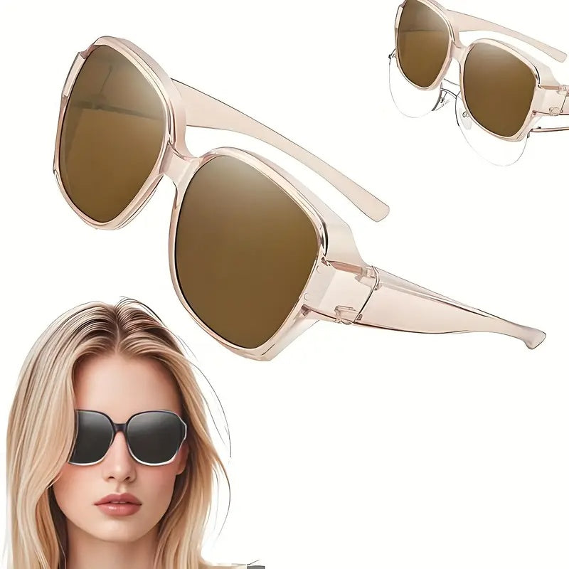 Unisex Dual-Use Clip-On Rectangular Glasses