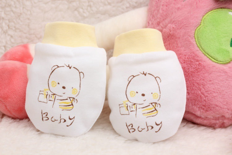 Knitted Cartoon Unisex Baby Face Gloves Anti Scratch Soft