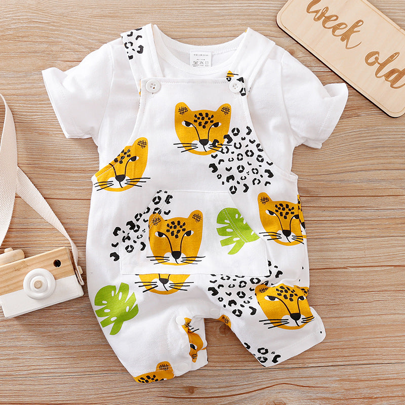 Unisex Baby Cotton Short Sleeve Blouse And Shorts Set