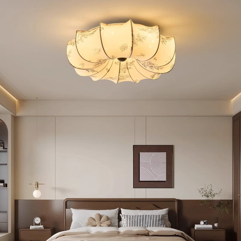 French Retro Bedroom Printed Ceiling Lamp