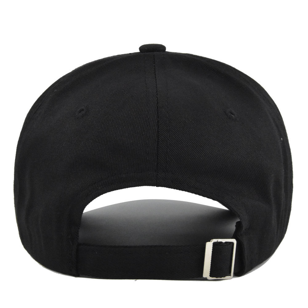 Stereo Embroidered Peaked Cotton Cap with Hard Dome Top for Men and Women