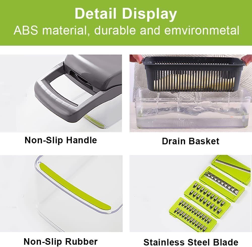 Stainless Steel 15 Piece Vegetable Slicer Set With Grater