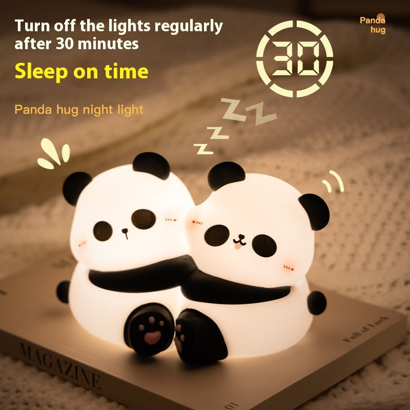 Silicone ABS Panda Led Night Lamp For Desk Rechargeable