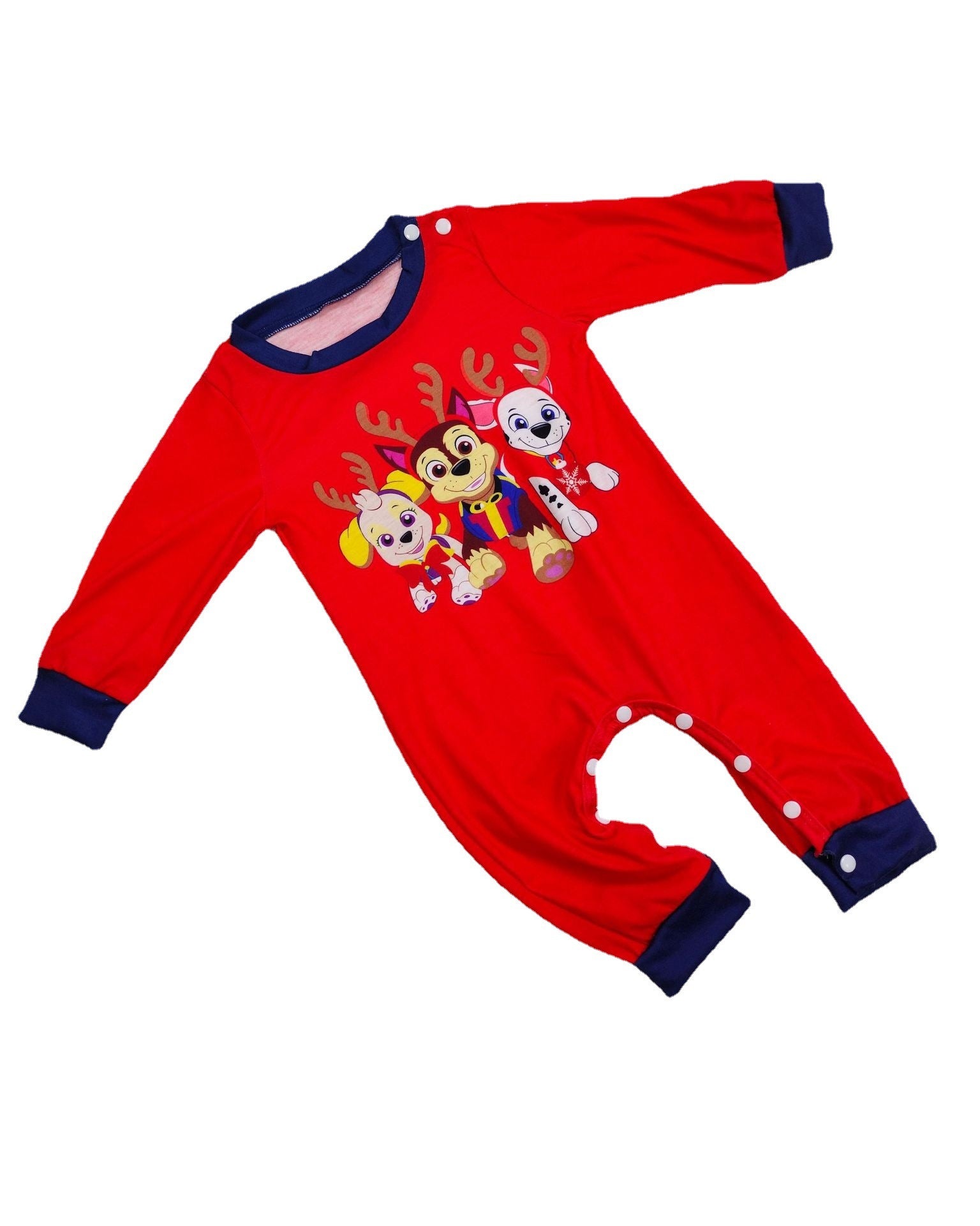 Printed Christmas Parent Child Suit Holiday Lovely Home Dress Pajamas