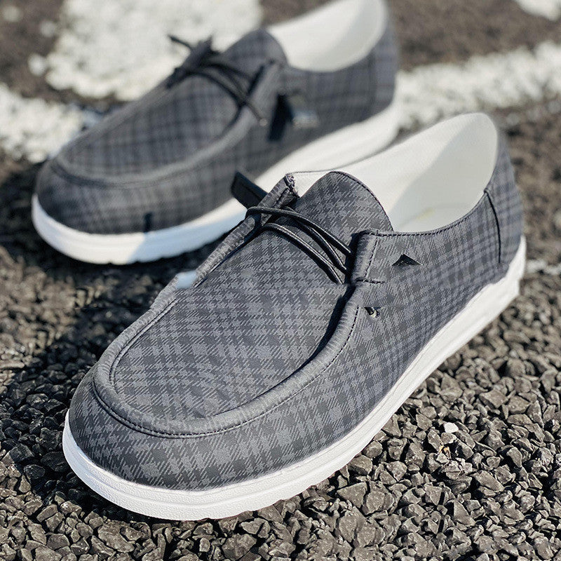 Chic Plaid Colorblock Low-Cut Flat Round Toe Women's Casual Shoes