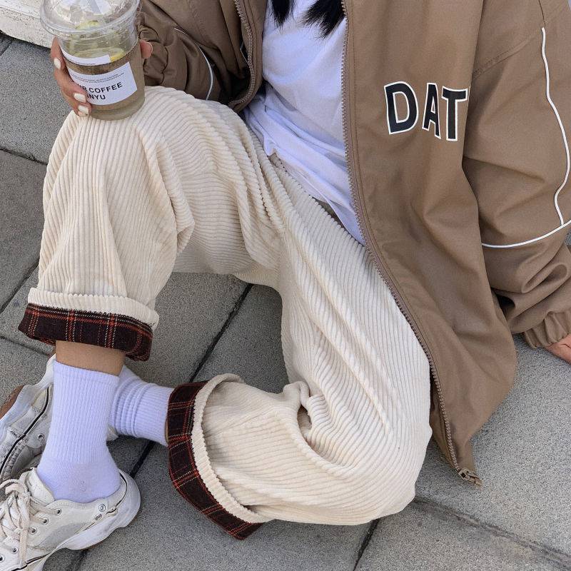Korean Student High Waist Straight Wide-Leg Pants