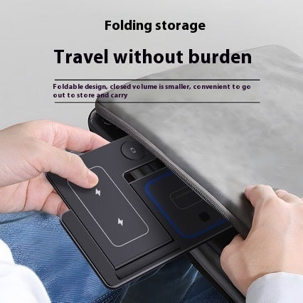 15W 3-in-1 Foldable Wireless Charger Stand, Fast Qi for iPhone 15–11, Apple Watch Series 9–5 & AirPods Pro with LED