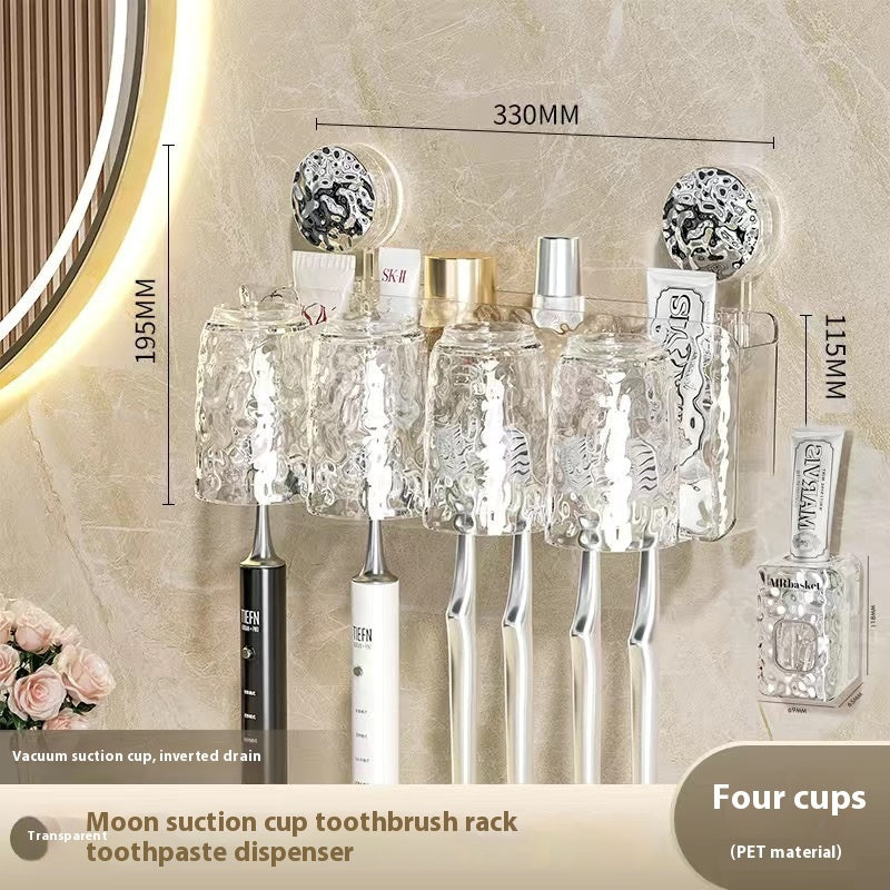 Suction Cup Type Wall-mounted Punch-free Good-looking Bathroom Toothbrushing Set Family Set