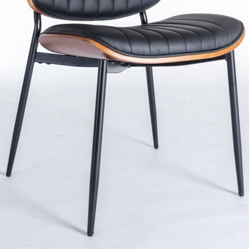 Set of 2 Mid-Century Modern Retro Dining Chairs with Walnut Bentwood Back