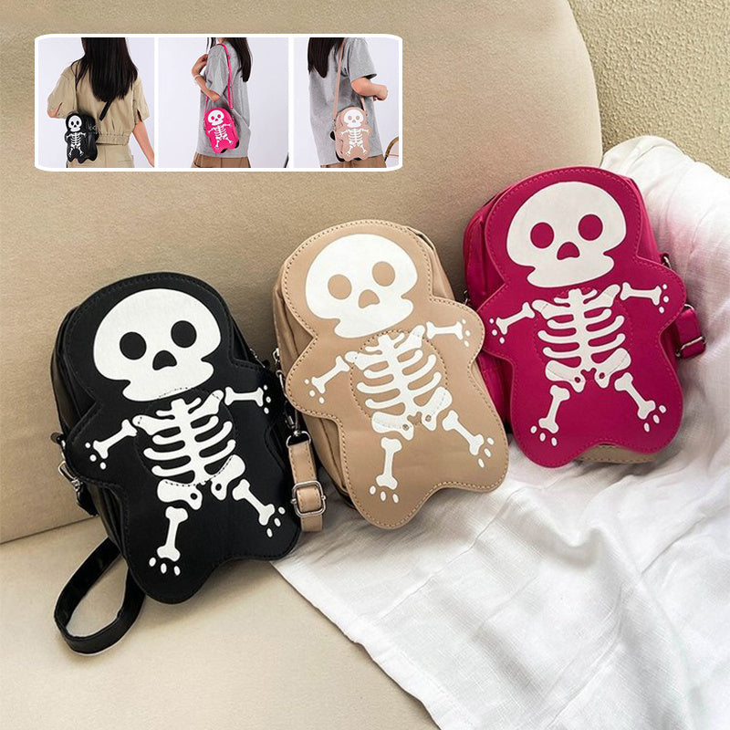 Halloween Skull Crossbody Bag – Cute Small Phone Shoulder Messenger Purse