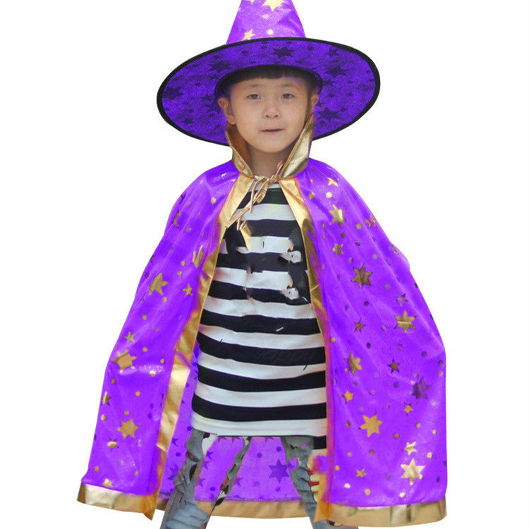 Kids Halloween Cloak – Six Star Hooded Costume for Party and Cosplay