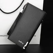 Men's Long PU Leather Zipper Wallet Waterproof Durable