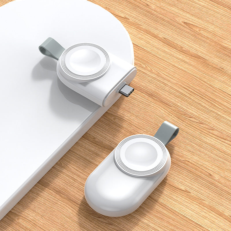 Portable Apple Watch Magnetic Charger – USB-C Wireless Keychain (for Series 1–9, SE & Ultra)