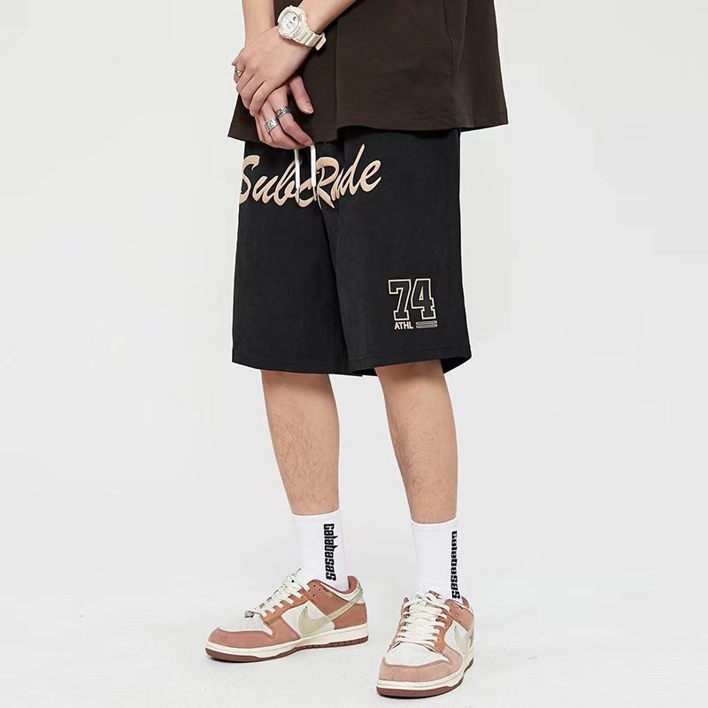 Street Hip-hop Mechanical Style Printed Sports Shorts Loose Wide Leg Leisure Middle Pants Summer Plus Size Men's Clothing