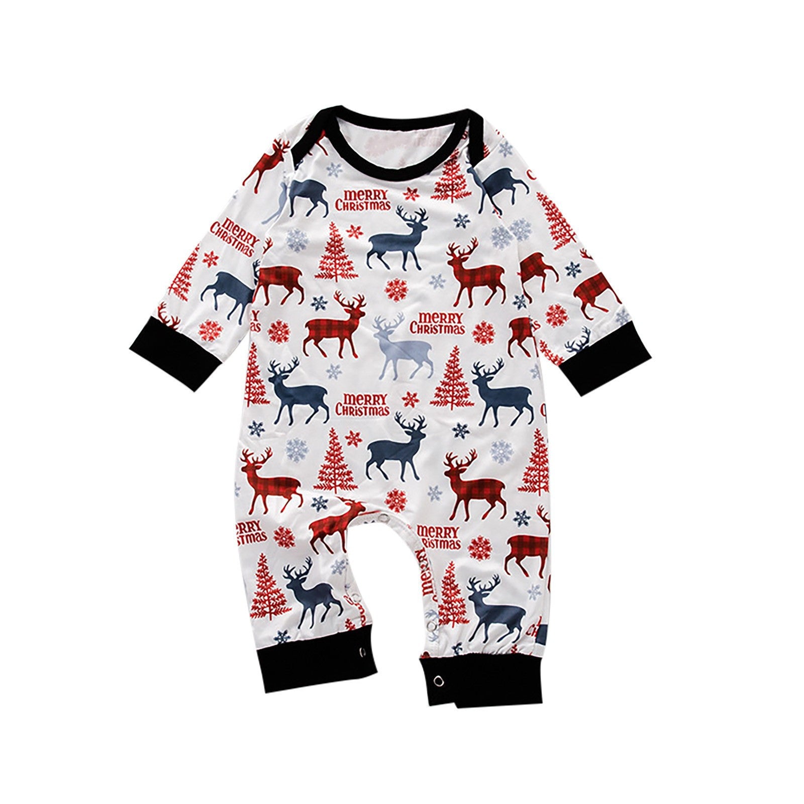 Santa Claus Print Parent-child Home Service Suit