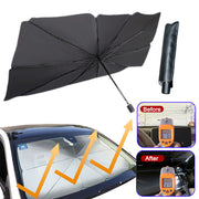 Foldable Car Windshield Sun Shade Umbrella, UV Protection and Heat Insulation Front Window Cover
