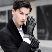 Men’s Winter Warm Artificial Leather Gloves – Thickened & All-Matching